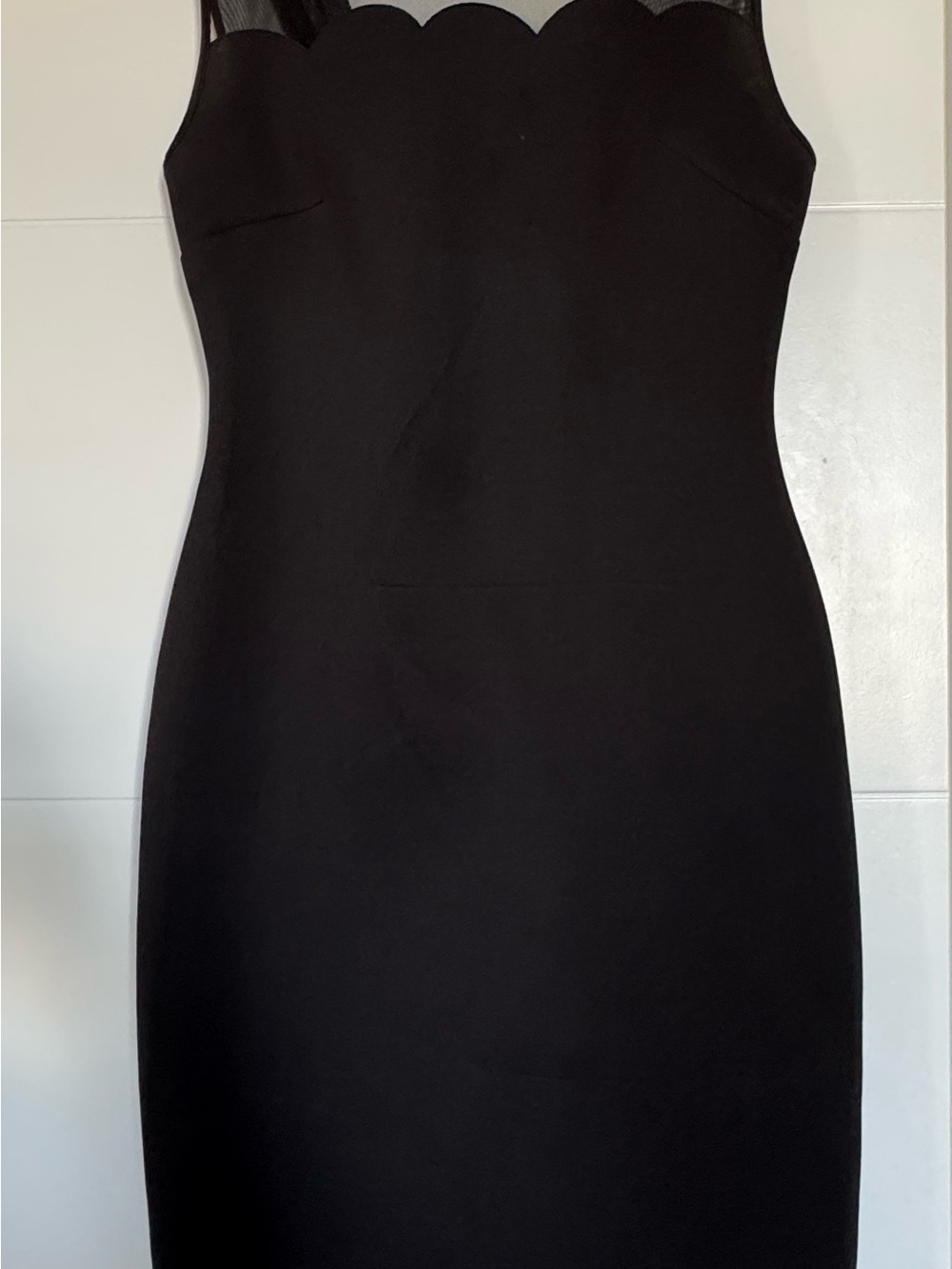 Ted Baker Black Scallop Neck Mini Sheath Dress